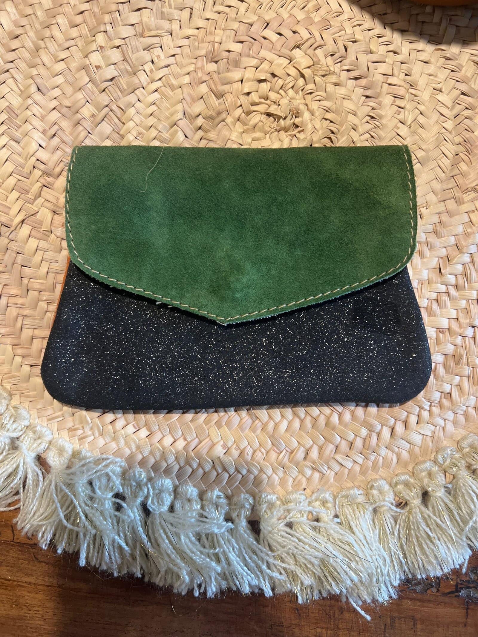 Porte-monnaie artisanale – Cuir & Daim Bicolore