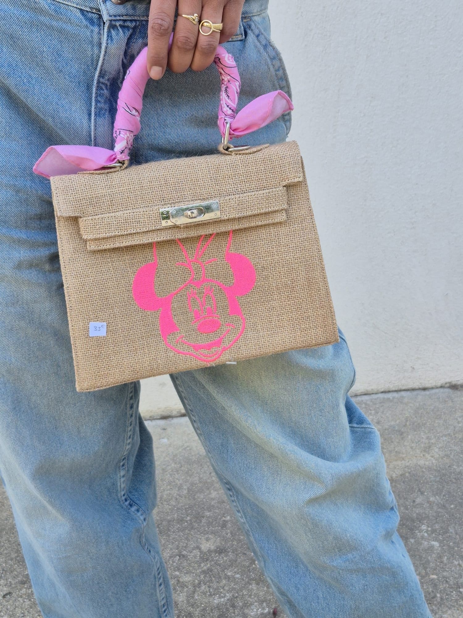 Sac à main Minnie - toile de jute – Image 3