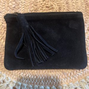 Porte-monnaie Pompon - Daim (Noir)