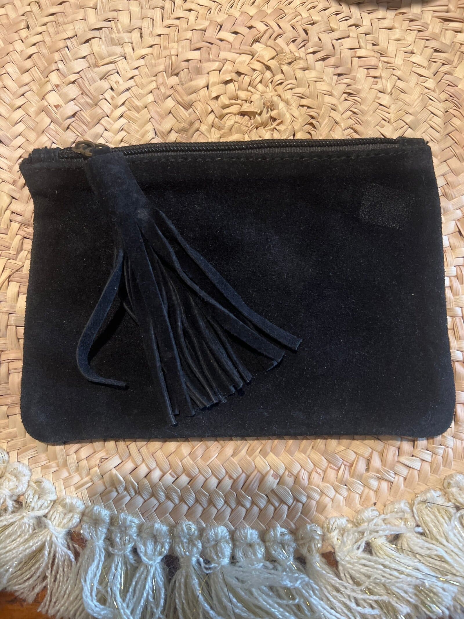 Porte-monnaie Pompon - Daim (Noir)