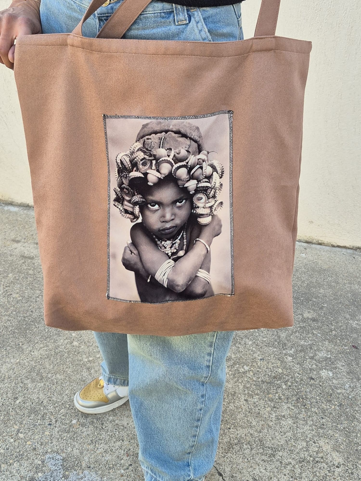 Sac cabas en velours de coton – Collection portraits