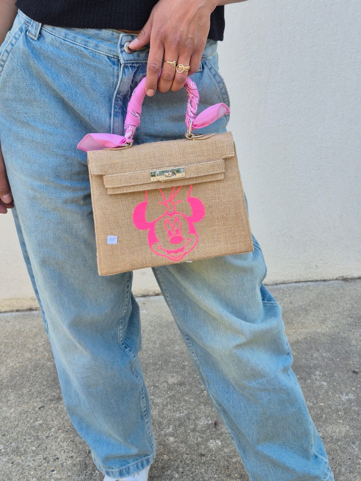 Sac à main Minnie - toile de jute