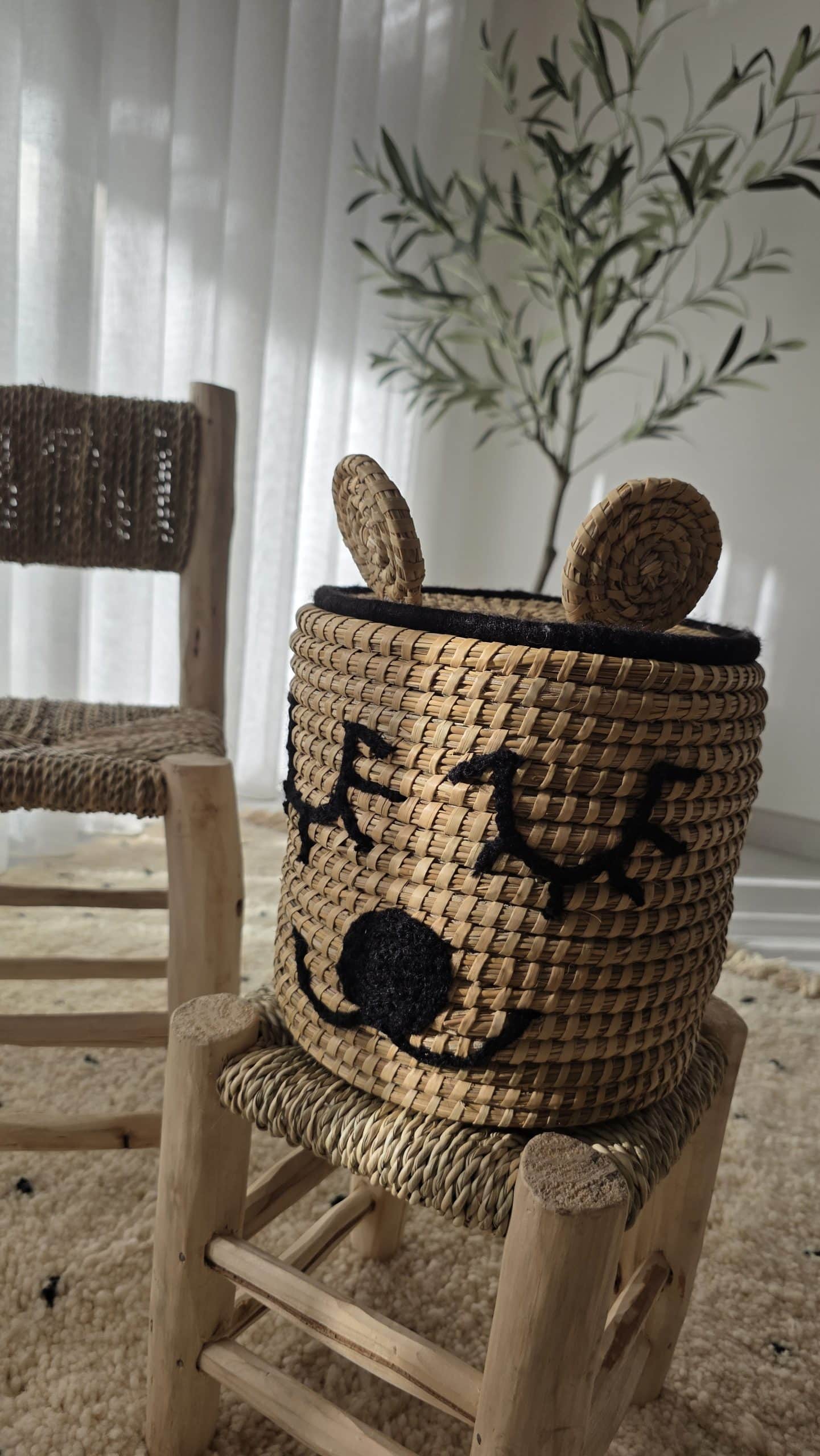 Panier de rangement enfant « Ourson » - fibres naturelles (2 tailles) – Image 2