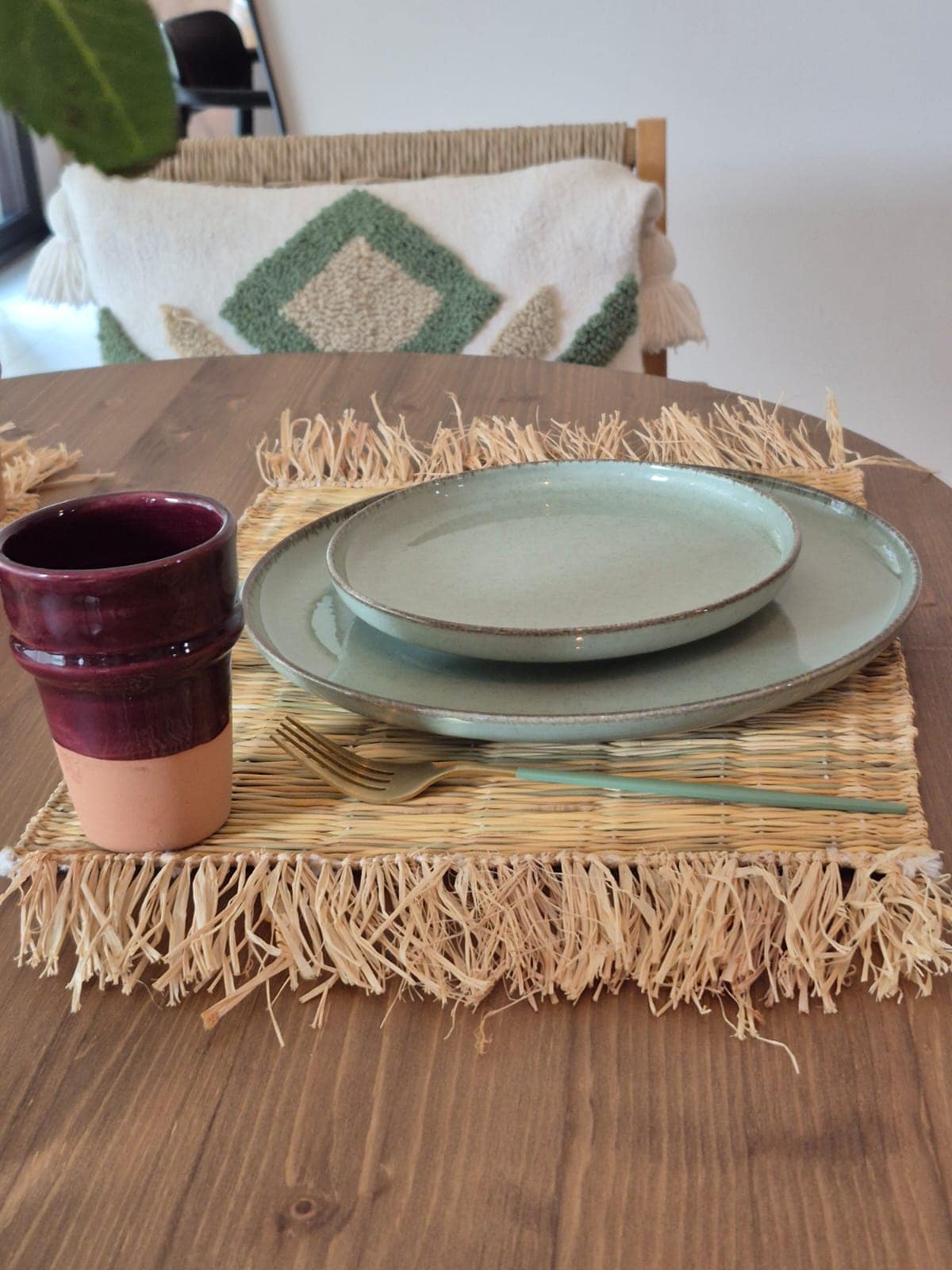 Set de table - feuille de palmier & raphia – Image 3