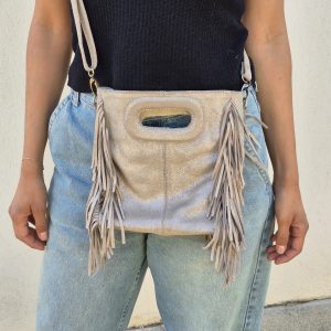 Sac Zina – Sac à franges en cuir véritable