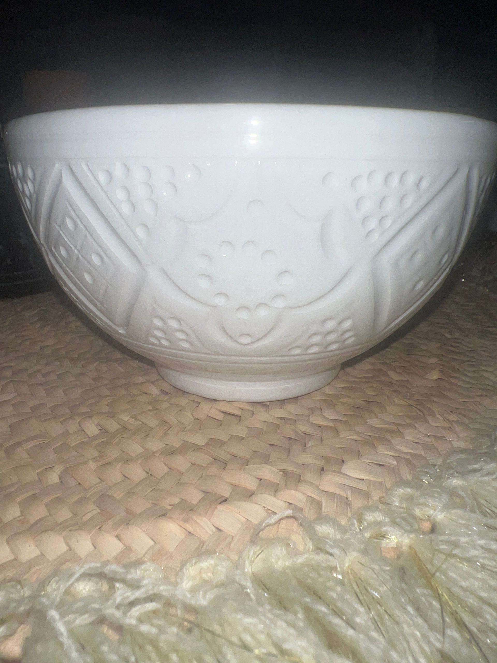 Bol Ifrane en céramique blanche Ibeldi Souk – fabrication artisanale – 15 cm