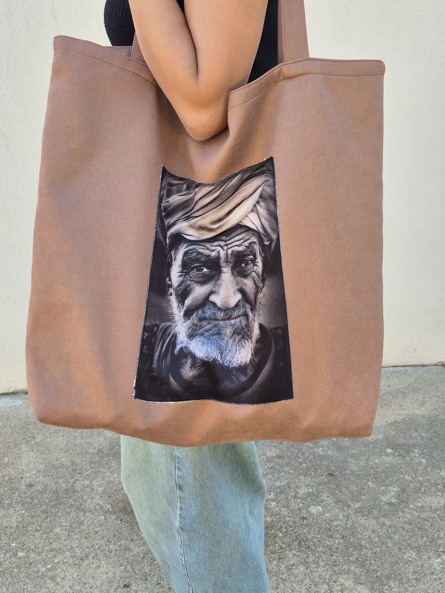 Sac cabas en velours de coton – Collection portraits – Image 4