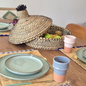 Set de table - paille & pompons