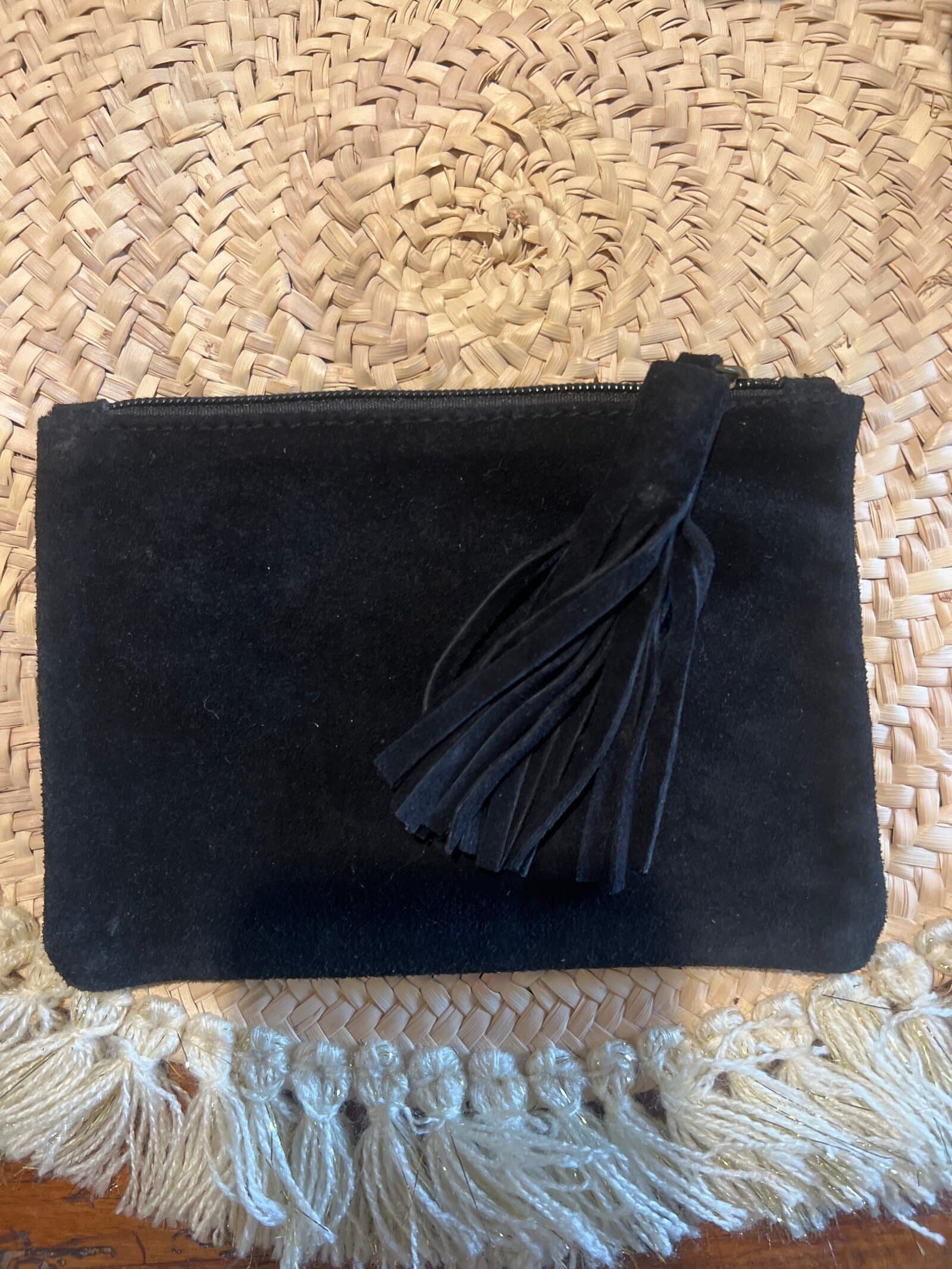 Porte-monnaie Pompon - Daim (Noir) – Image 2