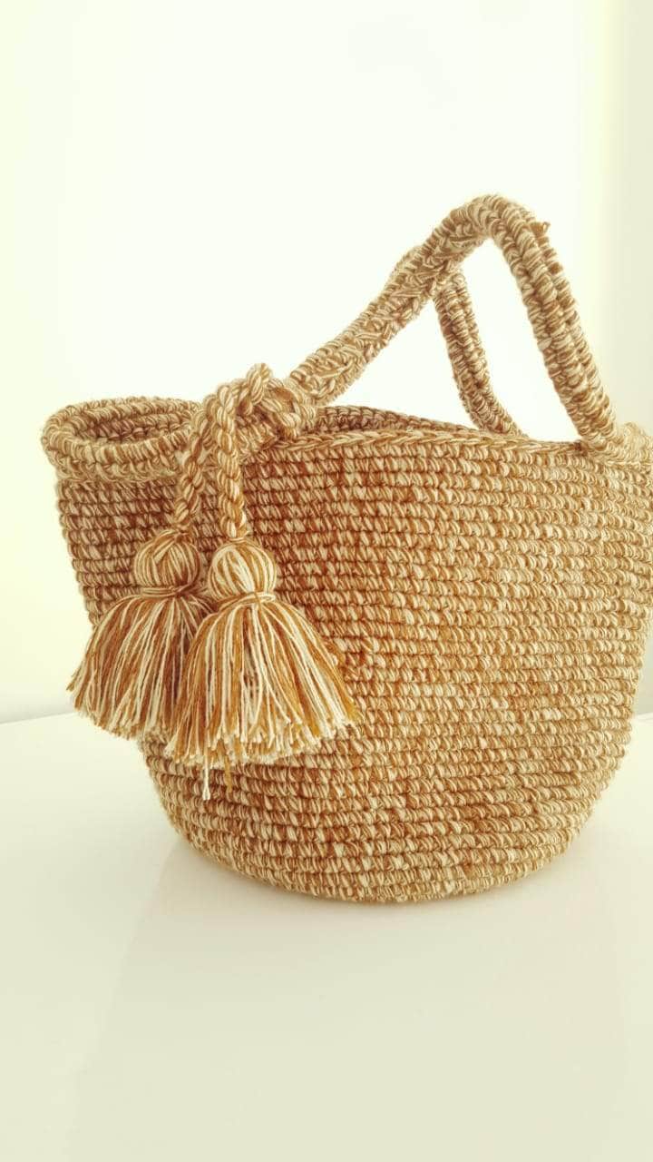 Sac bohème en crochet – Laine chinée – Image 2