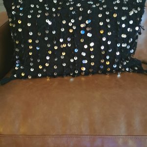 Housse de coussin Handira - sequins noirs