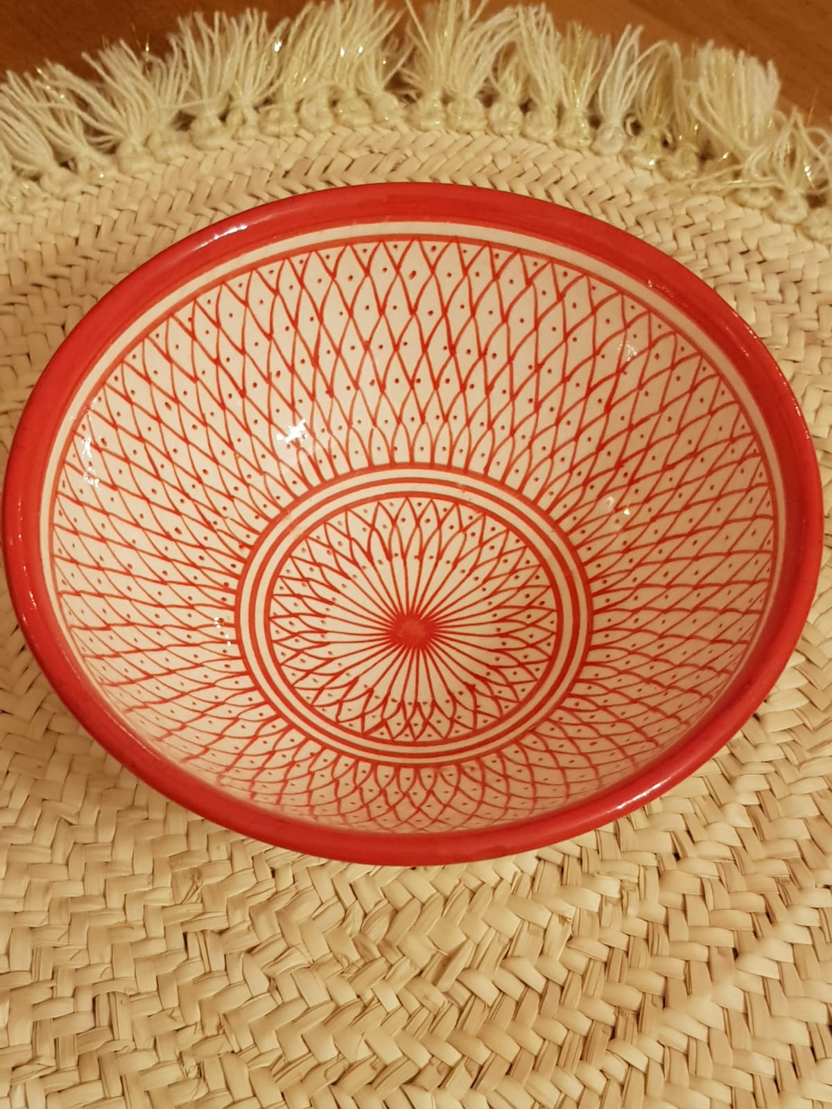 Bol Taza en céramique rouge Ibeldi Souk – fabrication artisanale – 19 cm
