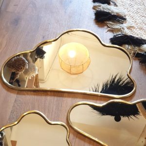 Miroir Nuage artisanal en laiton doré Ibeldi Souk – fabrication marocaine – plusieurs tailles