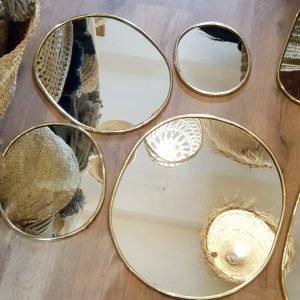 Miroir ovale artisanal marocain Ibeldi Souk – décoration murale naturelle