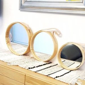 Miroir Tamis artisanal en bois naturel Ibeldi Souk – plusieurs tailles – fabrication marocaine