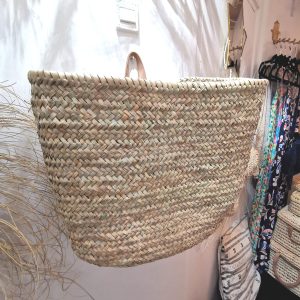 panier mural en paille tressée XL artisanal marocain Ibeldi Souk