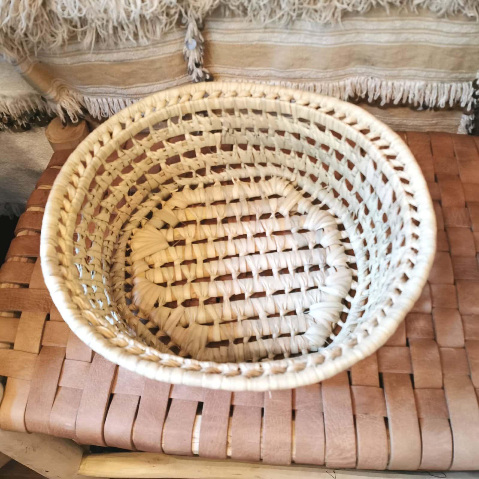 Panière ronde - palmier naturel – Image 2