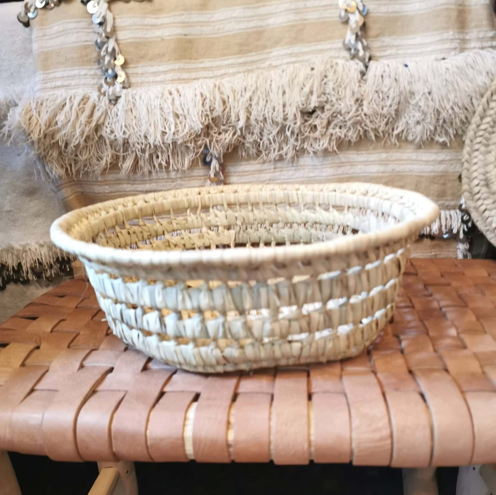 Panière ronde - palmier naturel – Image 3