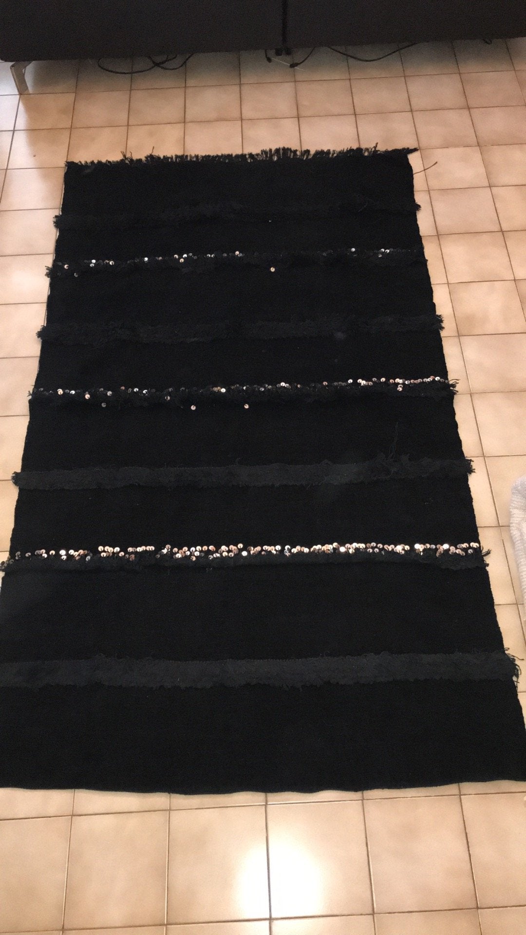 Tapis Handira Noir artisanal – 197 x 113 cm