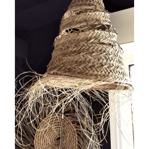 suspension en doum conique semi-ajourée artisanale marocaine Ibeldi Souk