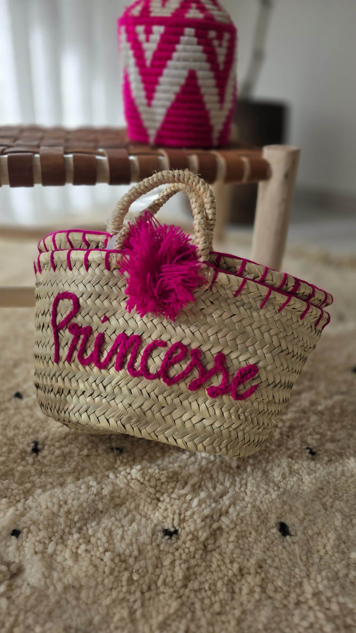 Panier artisanal - fibre naturelle tressée (Princesse)