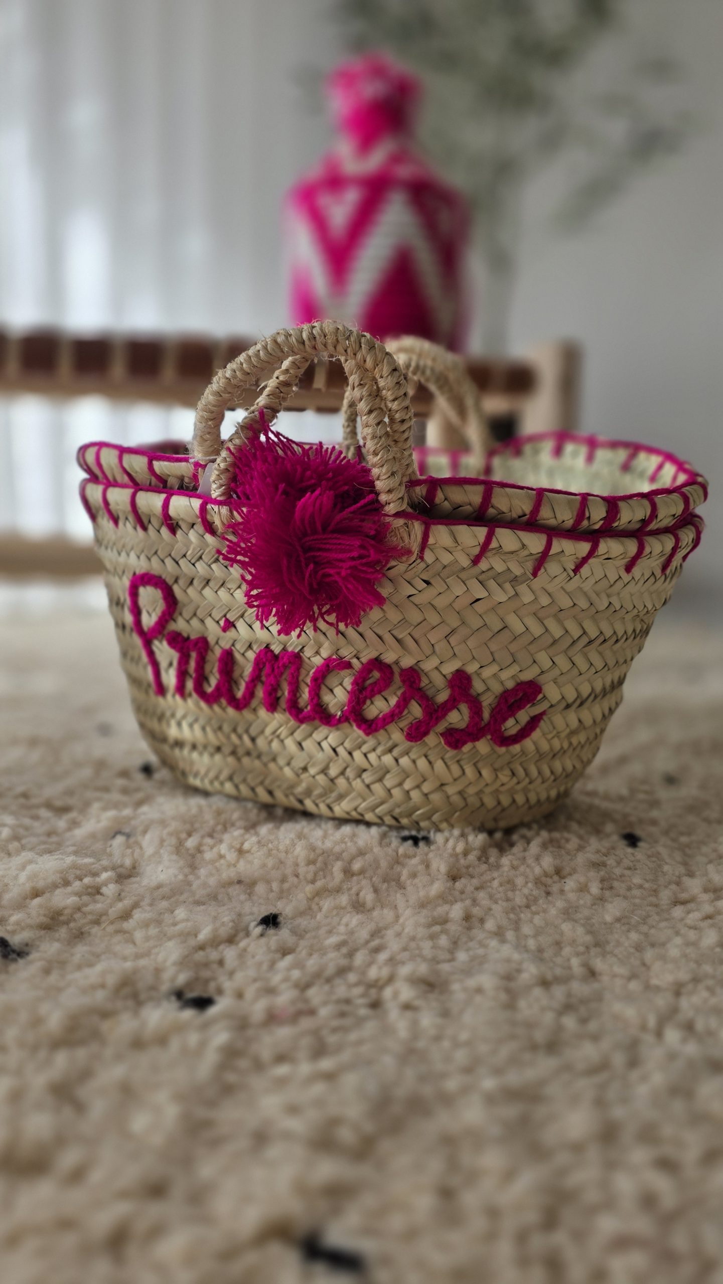 Panier artisanal - fibre naturelle tressée (Princesse) – Image 3