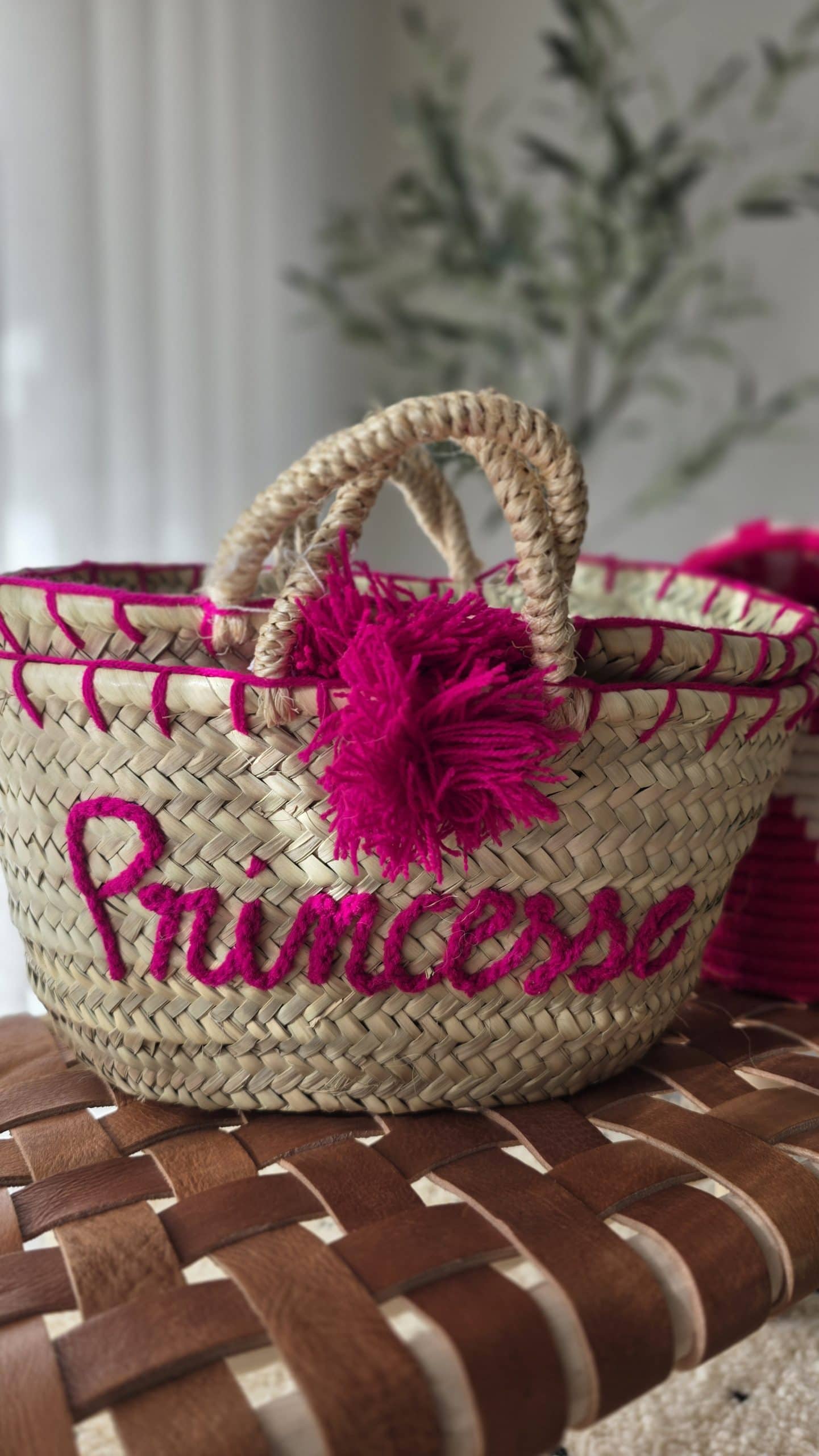 Panier artisanal - fibre naturelle tressée (Princesse) – Image 4
