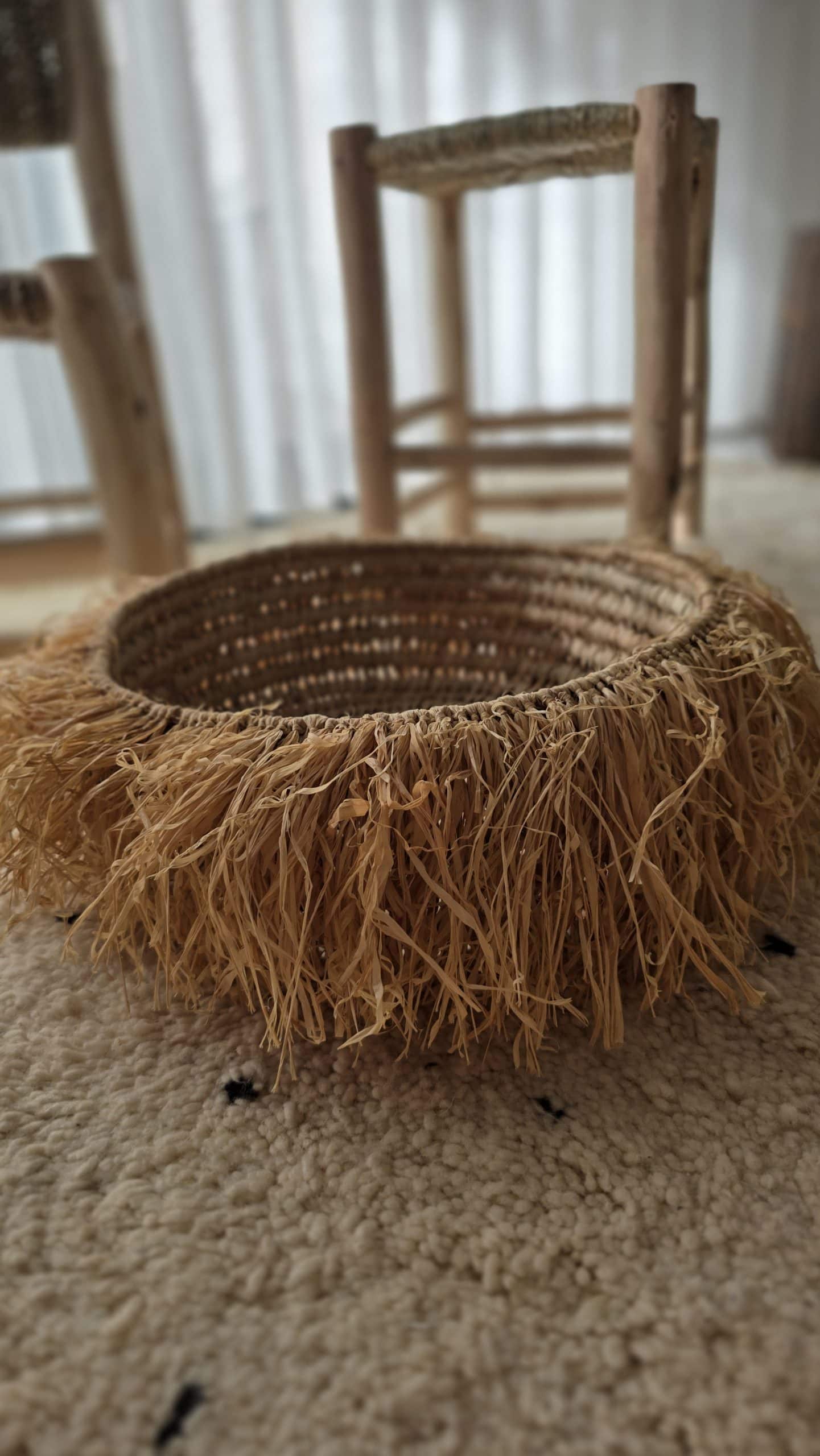 Panier décoratif - doum tressé & franges en raphia – 3 tailles – Image 2