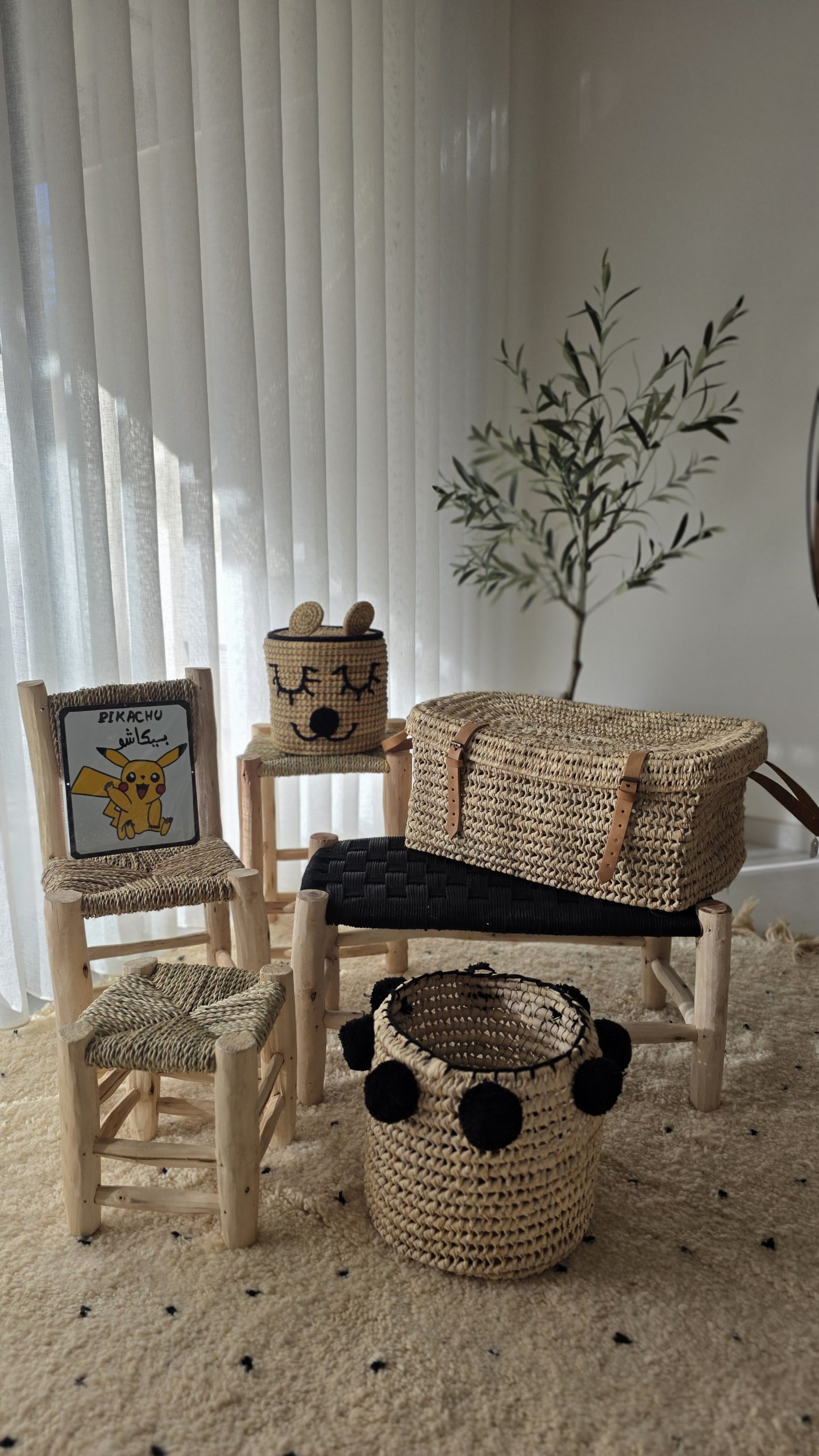 Panier de rangement enfant « Ourson » - fibres naturelles (2 tailles) – Image 3
